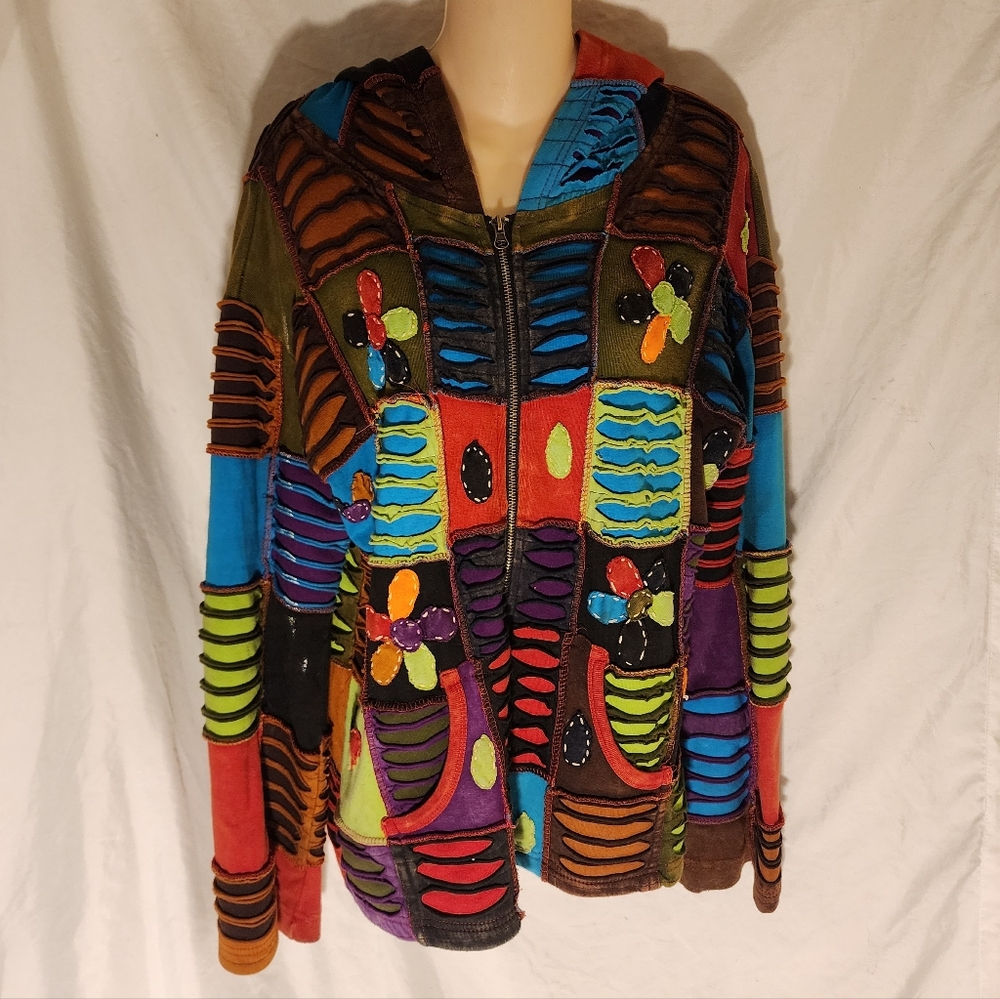 RISING INTERNATIONAL WOMEN'S SIZE LG. COLORFUL HOODED JACKET